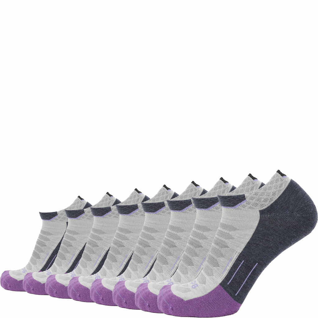 GRIP6 8 Pairs Amethyst Run Ankle midweight merino wool socks