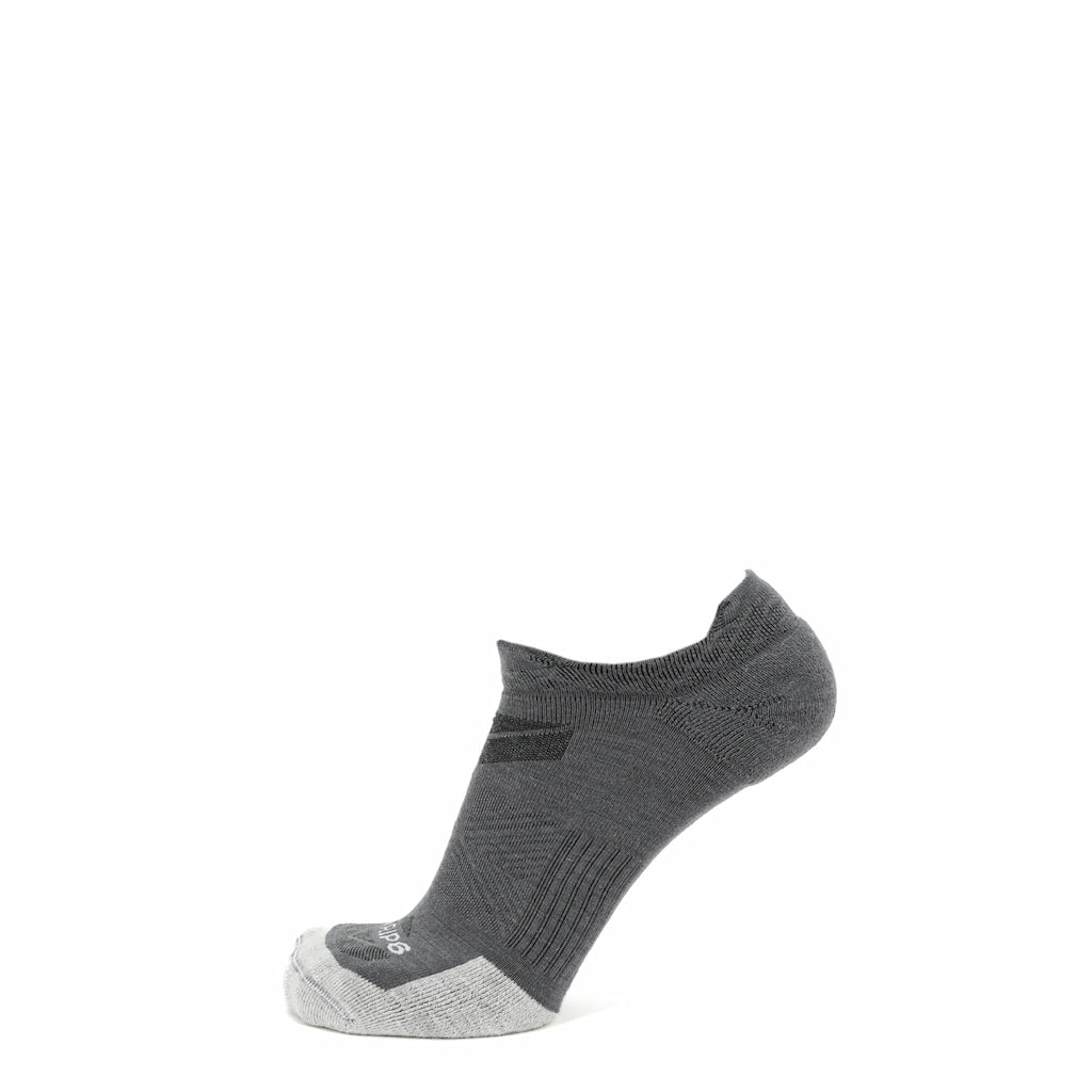 GRIP6 Basalt Run No Show runweight merino wool sock