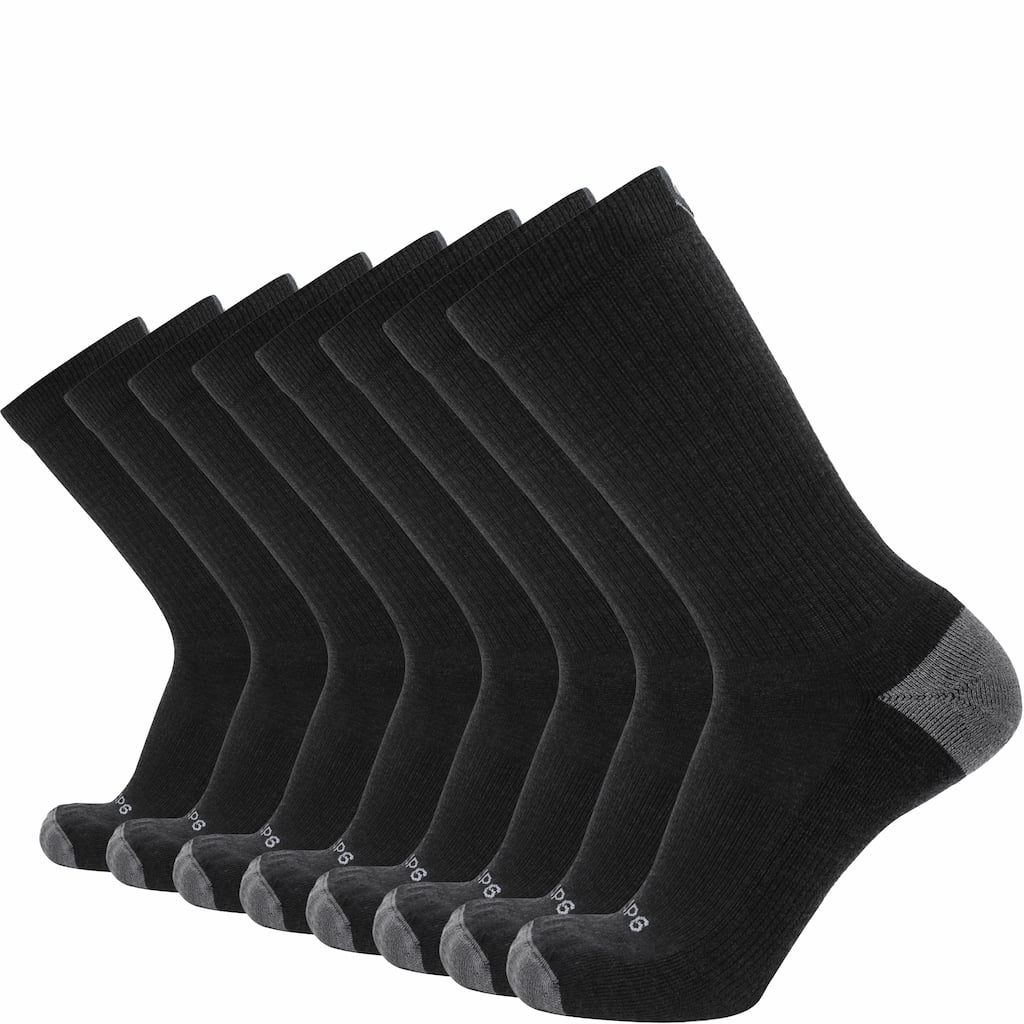 GRIP6 8 Pairs Carbon Casual Crew midweight merino wool socks