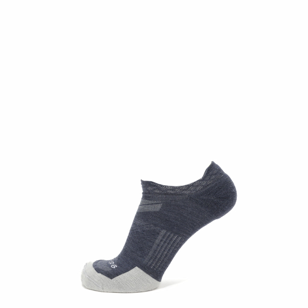 GRIP6 Denim Run No Show runweight merino wool sock