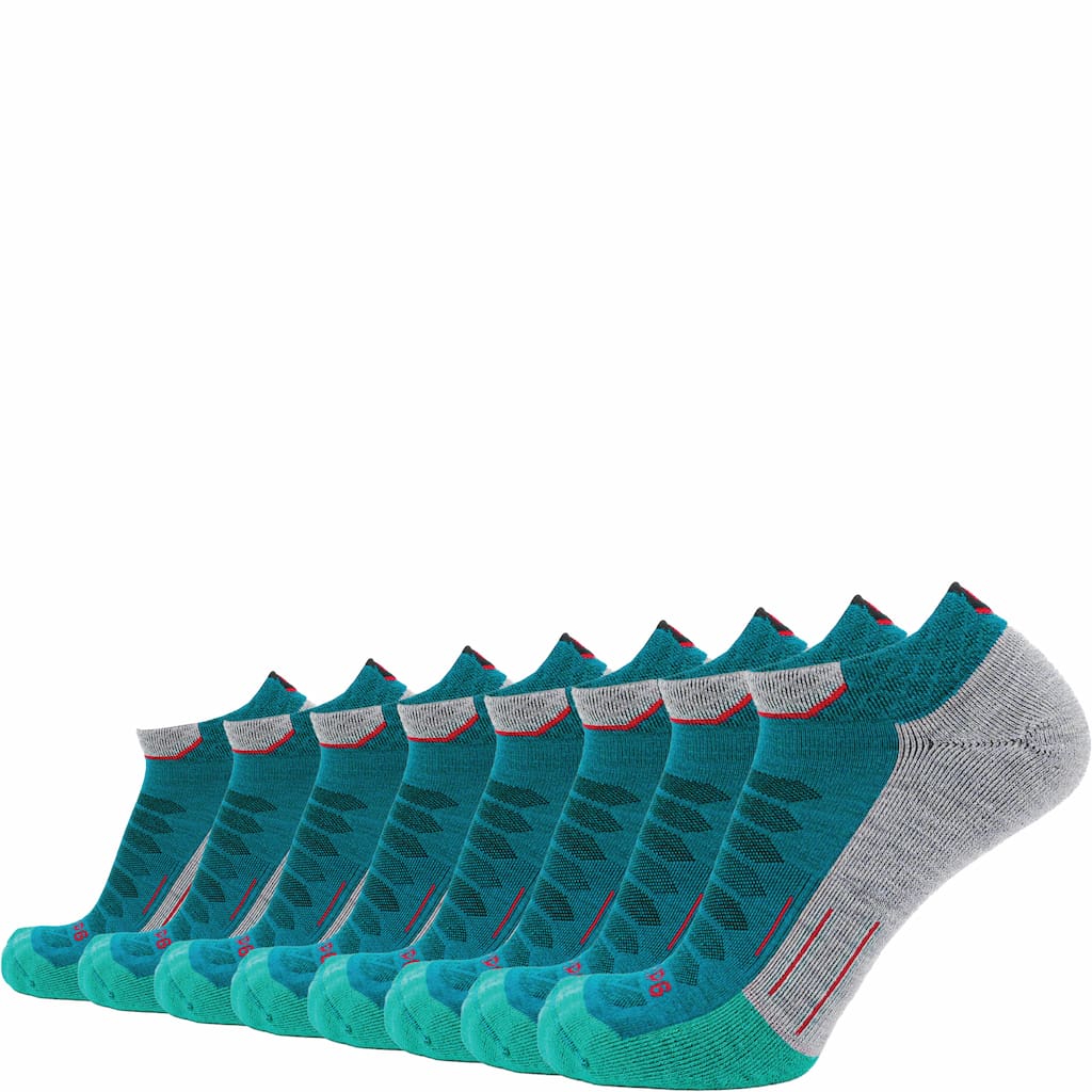 GRIP6 8 Pairs Emerald Run Ankle midweight merino wool socks