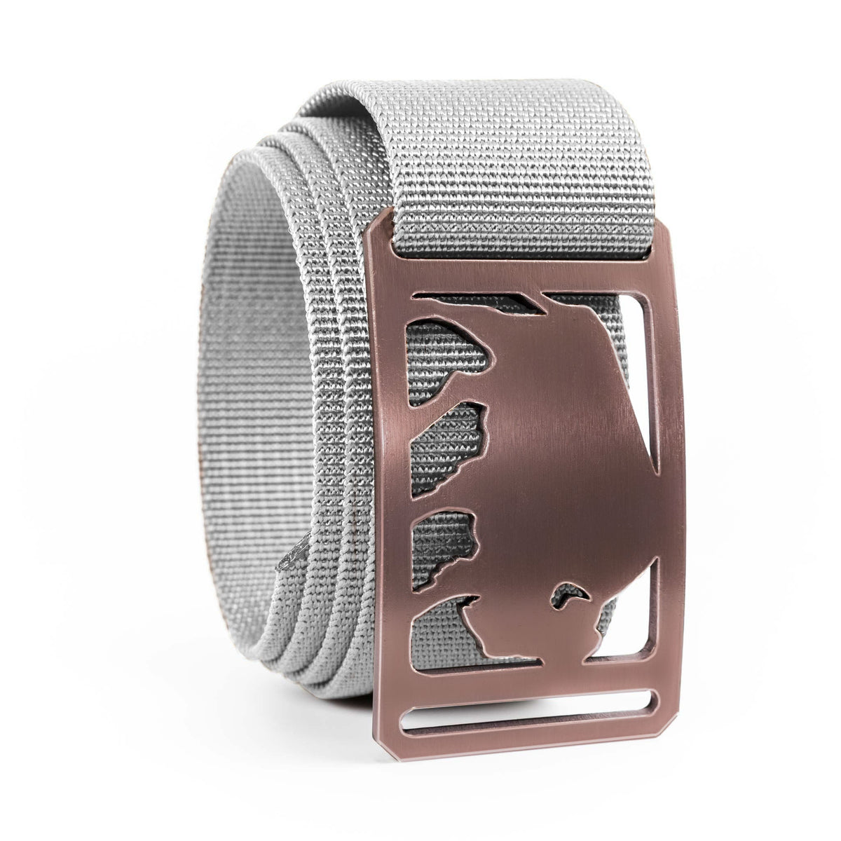 buffalo belt buckle with grey belt