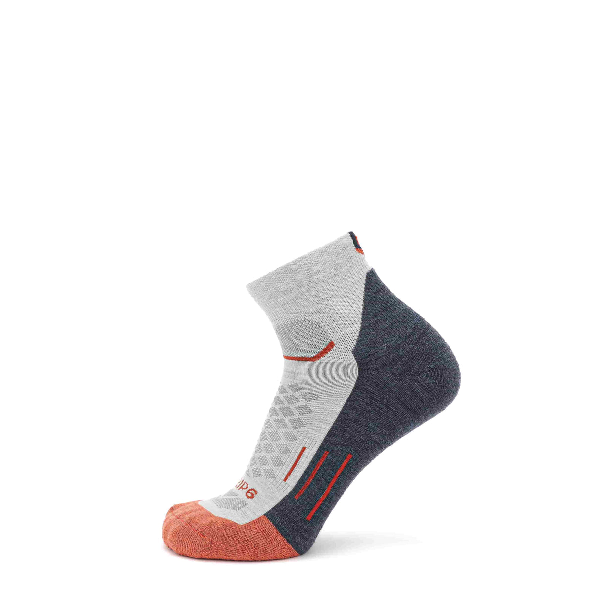 GRIP6 Torch Run 1/4 Crew midweight merino wool sock