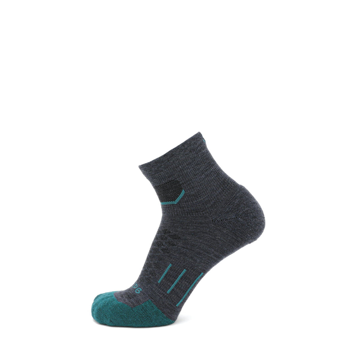 GRIP6 Wave Run 1/4 Crew runweight merino wool sock