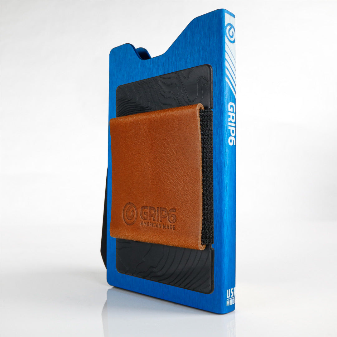 GRIP6 minimalist wallet in Deep Blue